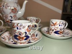 Booths Fresian Vintage China Coffee Pot & Set of 6 Espresso Cups & Saucers