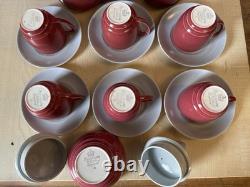 Branksome China Coffee Service Vintage, Twintone 15 pieces+lids, mid 20th C