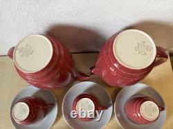Branksome China Coffee Service Vintage, Twintone 15 pieces+lids, mid 20th C