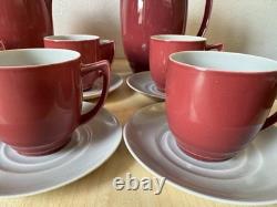 Branksome China Coffee Service Vintage, Twintone 15 pieces+lids, mid 20th C