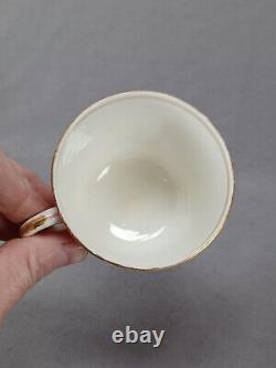 British Hand Painted Landscape Pink Bone China Coffee Cup & Saucer C. 1860-1870s