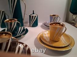 C'mielo'w Krokus Coffee Tea Set Made In Poland 1960s Vintage