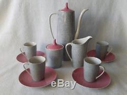 CMIELOW Vintage Retro Pink & Grey Coffee Set Approx 50s/60s Poland