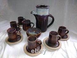 Canterbury Pottery Coffee Set 1970s Vintage Handmade Excellent Condition