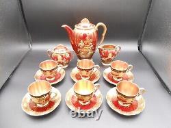 Carlton Ware Rouge Royale Vintage Hand painted Coffee Set