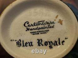 Carltonware Vintage 14 pcs Bleu Royale Polkadot coffee set. Unused Set. Mint