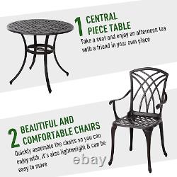 Cast Aluminium Garden Furniture Set 4 Seat Vintage Coffee Table Chairs Patio
