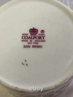 Coalport San Remo Bone China 6 x Cup and Saucer Set Made England Vintage