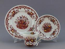 Coffee Service Fruits & Flowers Royal Tudor Plate Cup Jug Tin England
