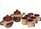 Coffee Set Woven Design Brown Vintage Brown Retro Rare