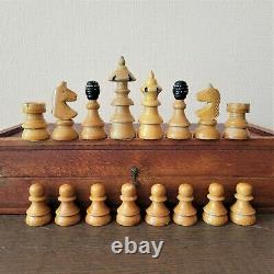 Coffee house chess set 40s Austrian Vienna Wooden vintage antique