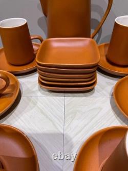 Coffee set 21 pc honiton rust coffee pot cups saucers milk jug sugar bowl vintag