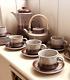 Complete Vintage Purbeck Pottery'portland' Style Coffee Set + Side Plates