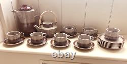 Complete Vintage Purbeck Pottery'Portland' Style Coffee Set + Side Plates