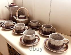 Complete Vintage Purbeck Pottery'Portland' Style Coffee Set + Side Plates