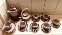 Complete Vintage Purbeck Pottery'Portland' Style Coffee Set + Side Plates