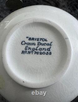 Crown Ducal'Bristol' Blue & W Tea/Coffee Vintage Ironstone 1930s 8 Duos
