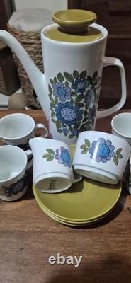D&G Meakin Vintage Studio Coffee Set 4 Cups, Saucers, Milk and Sugar Pot VGC