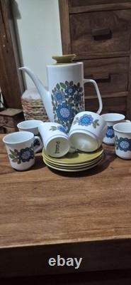 D&G Meakin Vintage Studio Coffee Set 4 Cups, Saucers, Milk and Sugar Pot VGC