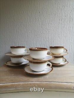 Danish Vintage Coffee Tea cups saucer set SOHOLM STENTOJ Bornholmsk MCM