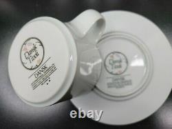 Dansk Belles Fleurs Gray 1 Coffee Pot 1 Creamer 7 Cup Saucer Set Vintage Lot