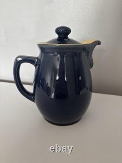 Denby Cottage Blue Teapot Coffee Pots and Milk Jug Set Vintage Stoneware VGC
