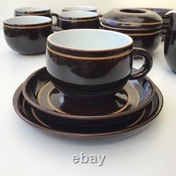 Denby Gourmet Chocolate brown Part tea Coffee set milk sugar vintage Cafe Retro