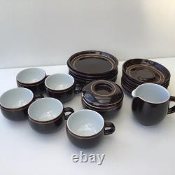 Denby Gourmet Chocolate brown Part tea Coffee set milk sugar vintage Cafe Retro