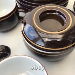 Denby Gourmet Chocolate brown Part tea Coffee set milk sugar vintage Cafe Retro