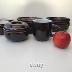 Denby Gourmet Chocolate brown Part tea Coffee set milk sugar vintage Cafe Retro
