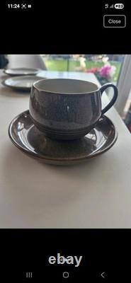 Denby Pottery Greystone vintage tee/coffee set, cups, saucers and dessert plates