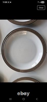 Denby Pottery Greystone vintage tee/coffee set, cups, saucers and dessert plates