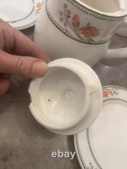 Dudson Lugano Vintage Tea/coffee Serving Set With Milk Jug, Sugar Bowl&Plates