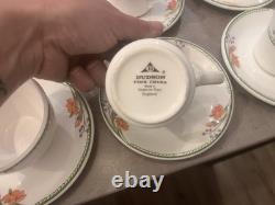 Dudson Lugano Vintage Tea/coffee Serving Set With Milk Jug, Sugar Bowl&Plates