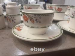 Dudson Lugano Vintage Tea/coffee Serving Set With Milk Jug, Sugar Bowl&Plates