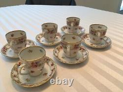 EMPRESS DRESDEN FLOWERS demitasse cups and saucers SET OF SIX by Schumann
