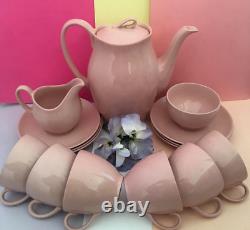 Early Vintage, Retro Johnson Brothers Pink Coffee Set For Six Rose Cloud