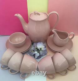 Early Vintage, Retro Johnson Brothers Rose Cloud Pink Coffee Set For Six