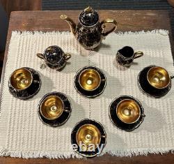 Echt Kobalt Bavarian Porcelain Tea/Coffee Set Kobalt Blue With 24kt Gold Trim VTG