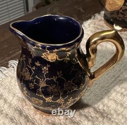 Echt Kobalt Bavarian Porcelain Tea/Coffee Set Kobalt Blue With 24kt Gold Trim VTG