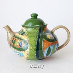 Eduardo Vega vintage ceramic tea coffee set handpainted, Cuenca Equador