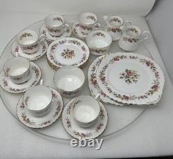 Elegant Floral Bone China Royal Stafford Chic Vintage Coffee Set Lot