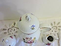 Elegant Vintage Chocolate / Coffee Set 21 pc Floral with Gold Trim FREE SHIP