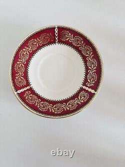 Elizabethan Burgundy Coffee Cups Saucer Vintage Set