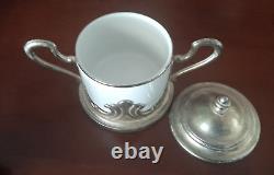 Epresso Coffee Cup Set Vtg Tognana Italy Silver Plate Bases Spoons & Sugar Bowl