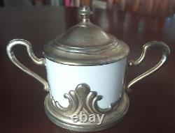 Epresso Coffee Cup Set Vtg Tognana Italy Silver Plate Bases Spoons & Sugar Bowl