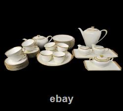 Eschenbach Bavaria Germany 40 Piece Tea / Coffee Set White With A Gold Rim