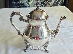 Exquisite Elegant Vintage Silver Plated Tea / Coffee Set W / Tray Rodd Unused