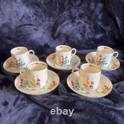 Extensive Vintage Crown Staffordshire Coffee Tea Set Collection 1930s Hollyhocks