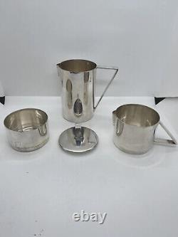 Extremely Rare Vintage Christofle Coffee Set Coll. Gallia Design Linen Sabattini